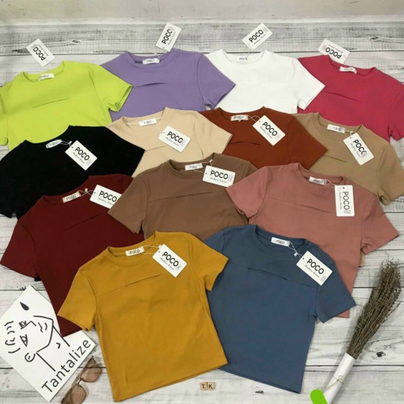 Áo Thun Bozip Co Giãn 4 Chiều Dáng Croptop Khoét Ngực