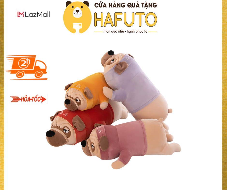 Gấu Bông Chó mặt xệ mặc áo hoodie cao cấp