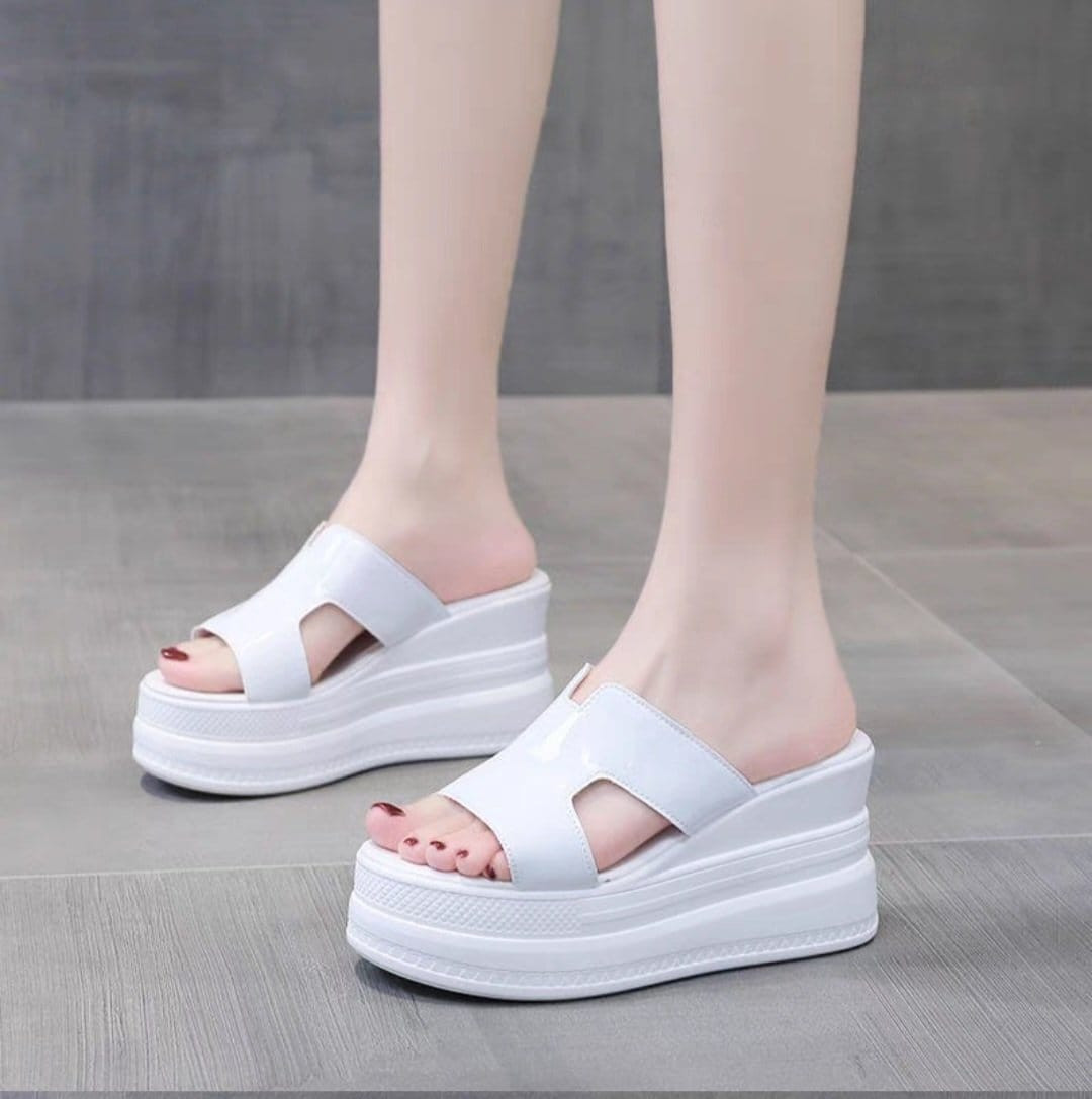Dép xuồng h da bóng 8p sang trọng