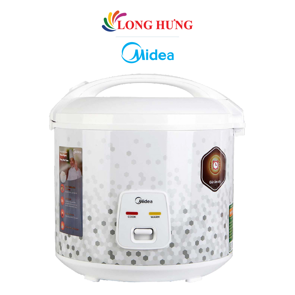 Nồi cơm điện nắp gài midea 1.8 lít mr-cm1821 - hàng chính hãng - dung tích 1.8l, công suất 700w, nấu cơm nhanh chín nhờ công nghệ 2d