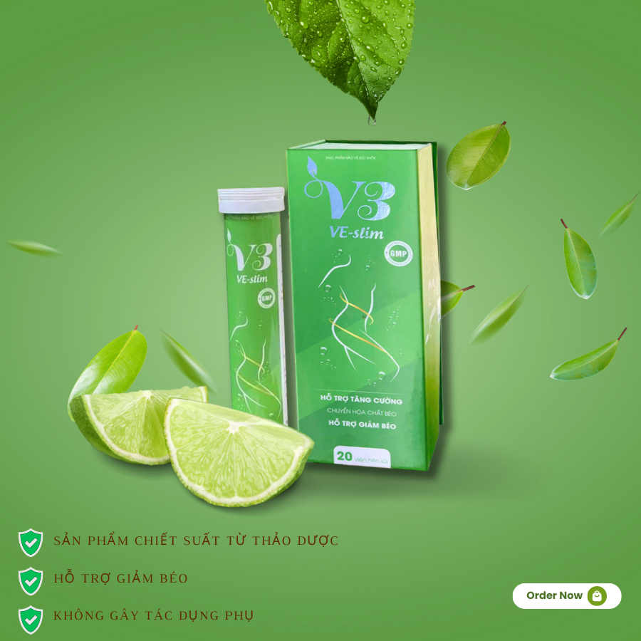 Viên sủi giảm cân V3 Slim VE giảm cân siêu tốc - L2pharma
