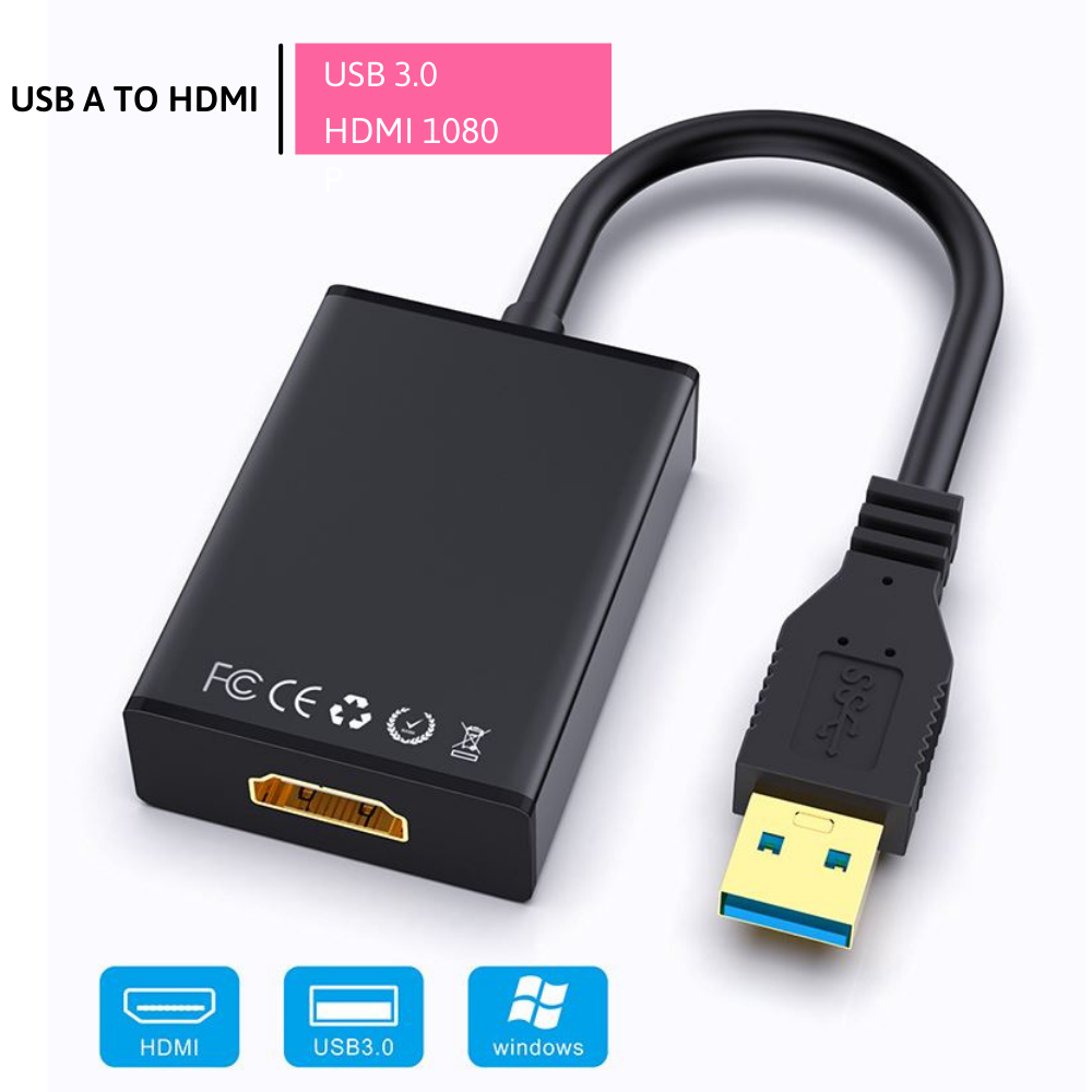 Cáp chuyển đổi usb to vga usb to hdmi 3.0 dùng cho laptop máy tính