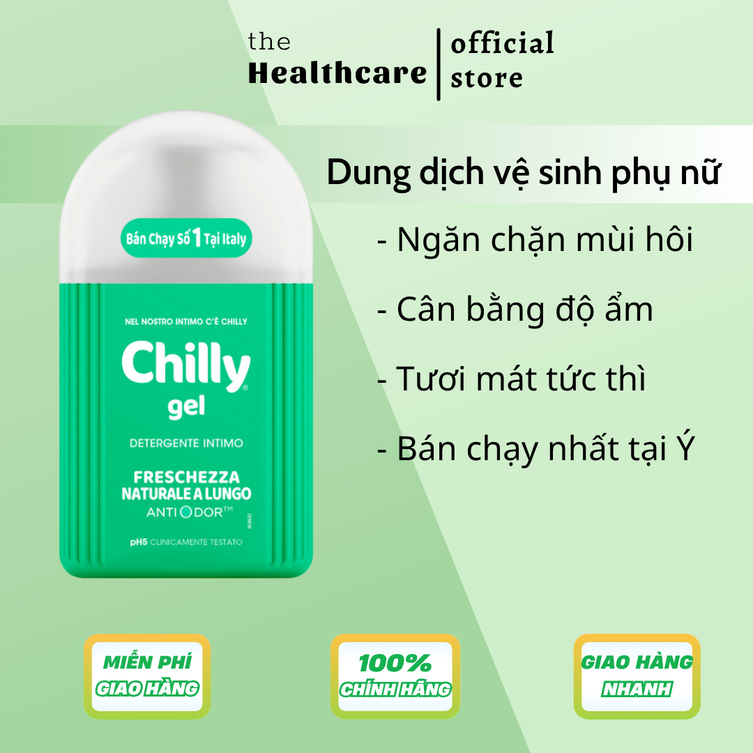  Dung dịch vệ sinh phụ nữ Chilly Gel ngăn mùi kháng khuẩn se se lạnh 200ml 
