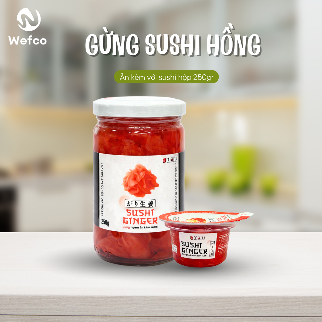 Gừng Hồng Umaru Ăn Kèm Sushi Sashimi Chuẩn Vị Nhật 250Gr