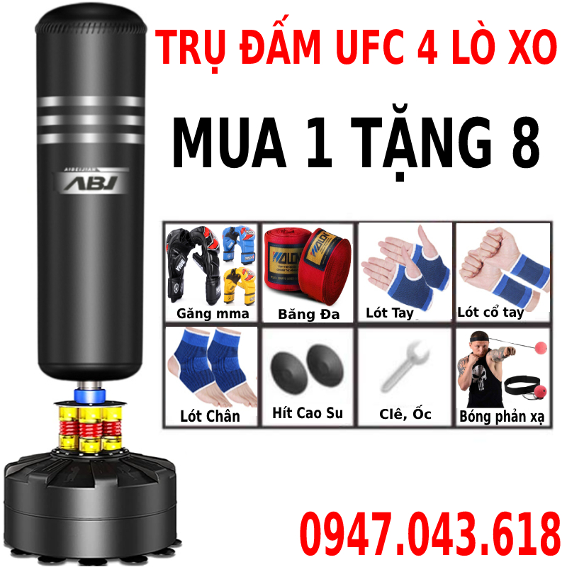 Trụ bao cát đấm bốc bao cát boxing lật đật võ thuật tự đứng 2023, bao cát tập võ người lớn trẻ em, dụng cụ tập gym - Cao 1m75, đường kính 28 cm - Phiên bản tối ưu dành cho dân chuyên, phòng tập cao cấp, võ đường