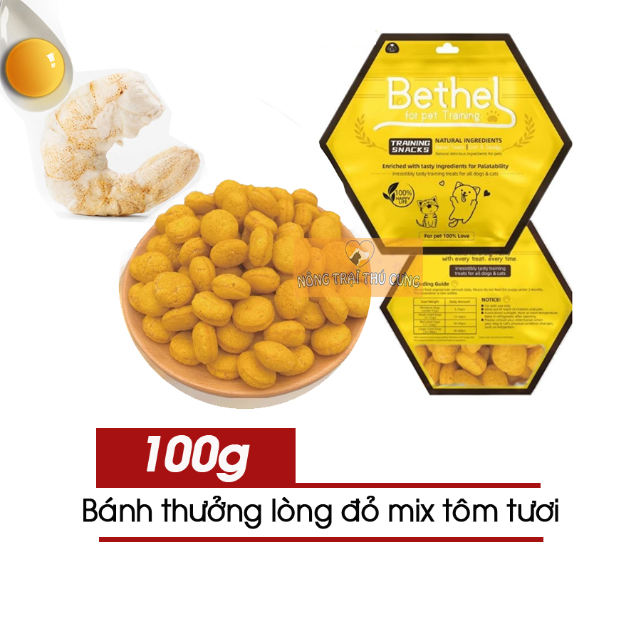 Bánh Thưởng Cho Chó Mèo Vị Tôm & Lòng Đỏ Trứng Thơm Ngon 100g (Nội Địa Trung) - [Nông Trại Thú Cưng]