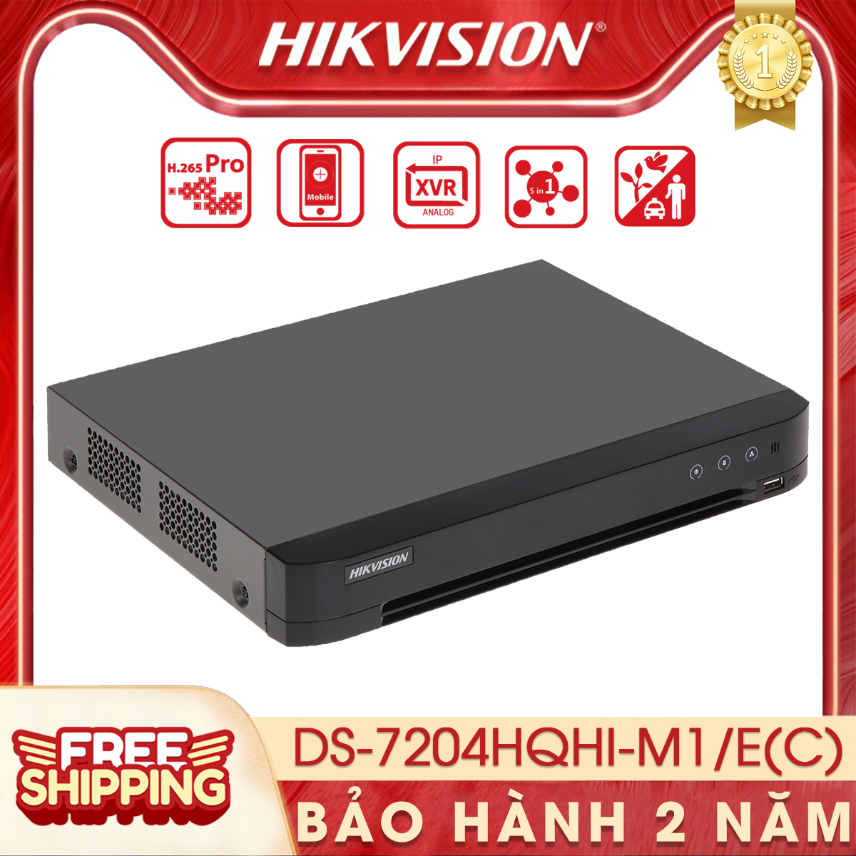 Đầu ghi hình 4 kênh hikvision ids-7204hqhi-m1/e | 2 kênh camera ip | 1 sata