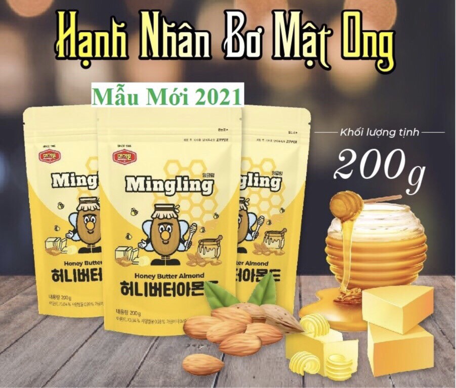 HẠNH NHÂN TẨM BƠ MẬT ONG - 200g RẤT TỐT CHO THAI PHỤ VÀ PHAT TRIỂN TRÍ NÃO