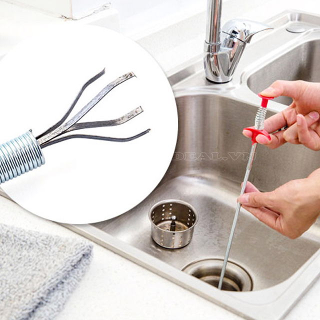 Cây Gắp Rác Trong Ống Thoát Nước - Kẹp Rác Dài 60 Cm Thông Tắc Bồn Rửa Bát và Lavabo