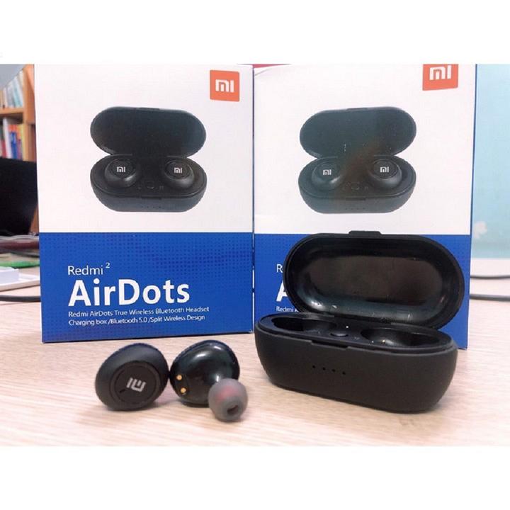 [Có video] Tai nghe Bluetooth Không Dây Xiaomi Redmi 2 AirDots Đen True Wireless Công Nghệ 5.0 Kèm Đốc Sạc , Cảm Biến Tự Động Kết Nối