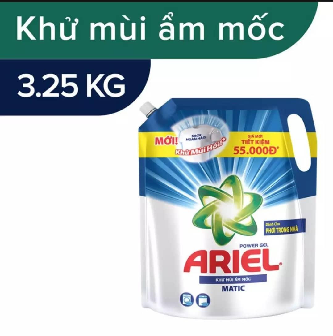 [HCM]Nước Giặt Ariel Khử Mùi Ẩm Mốc Túi 3.25kg