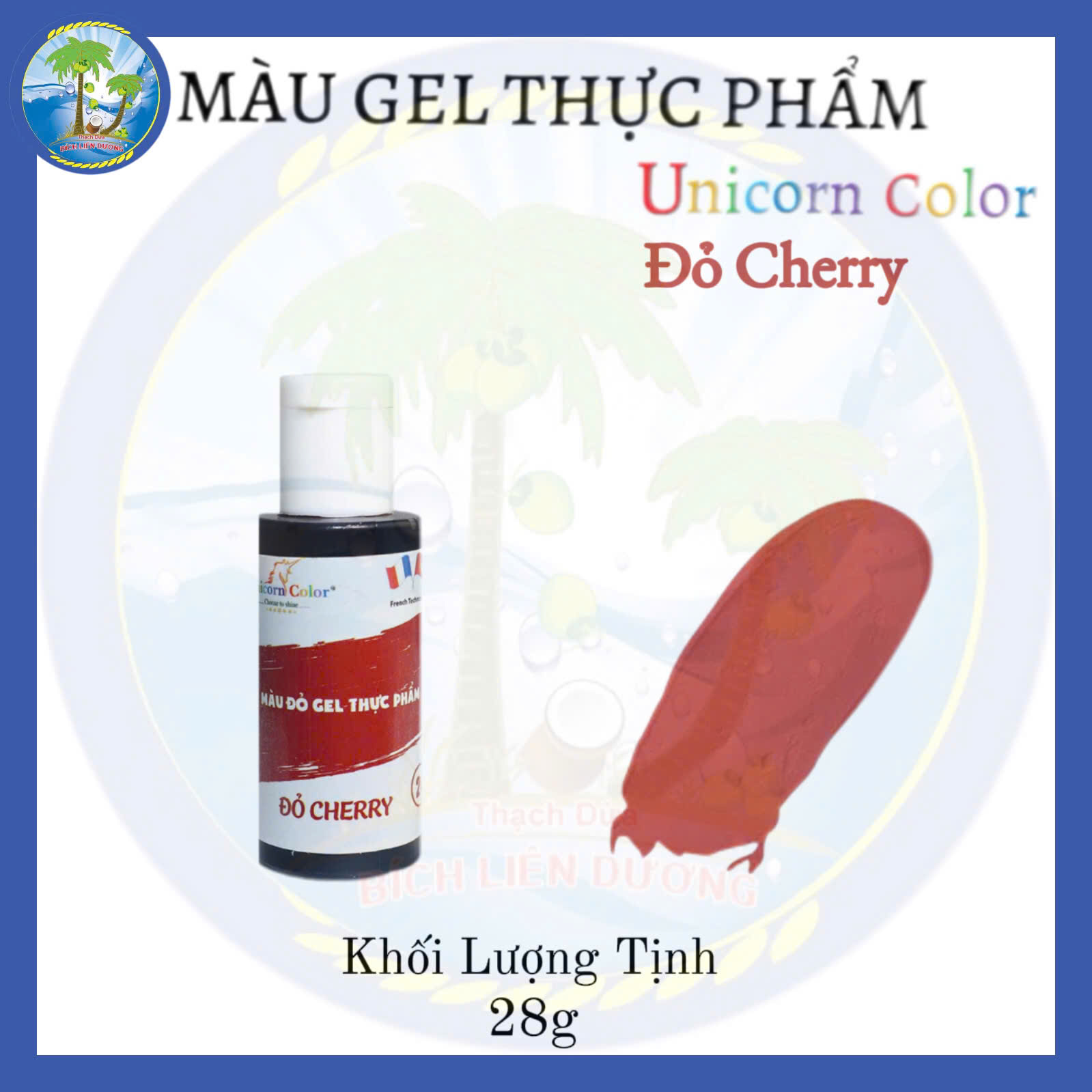 [Chai 28g] Màu đỏ cherry_Màu gel thực phẩm thương hiệu Unicorn Color