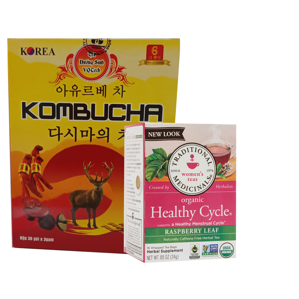 Combo trà kombucha và trà Healthy cycle