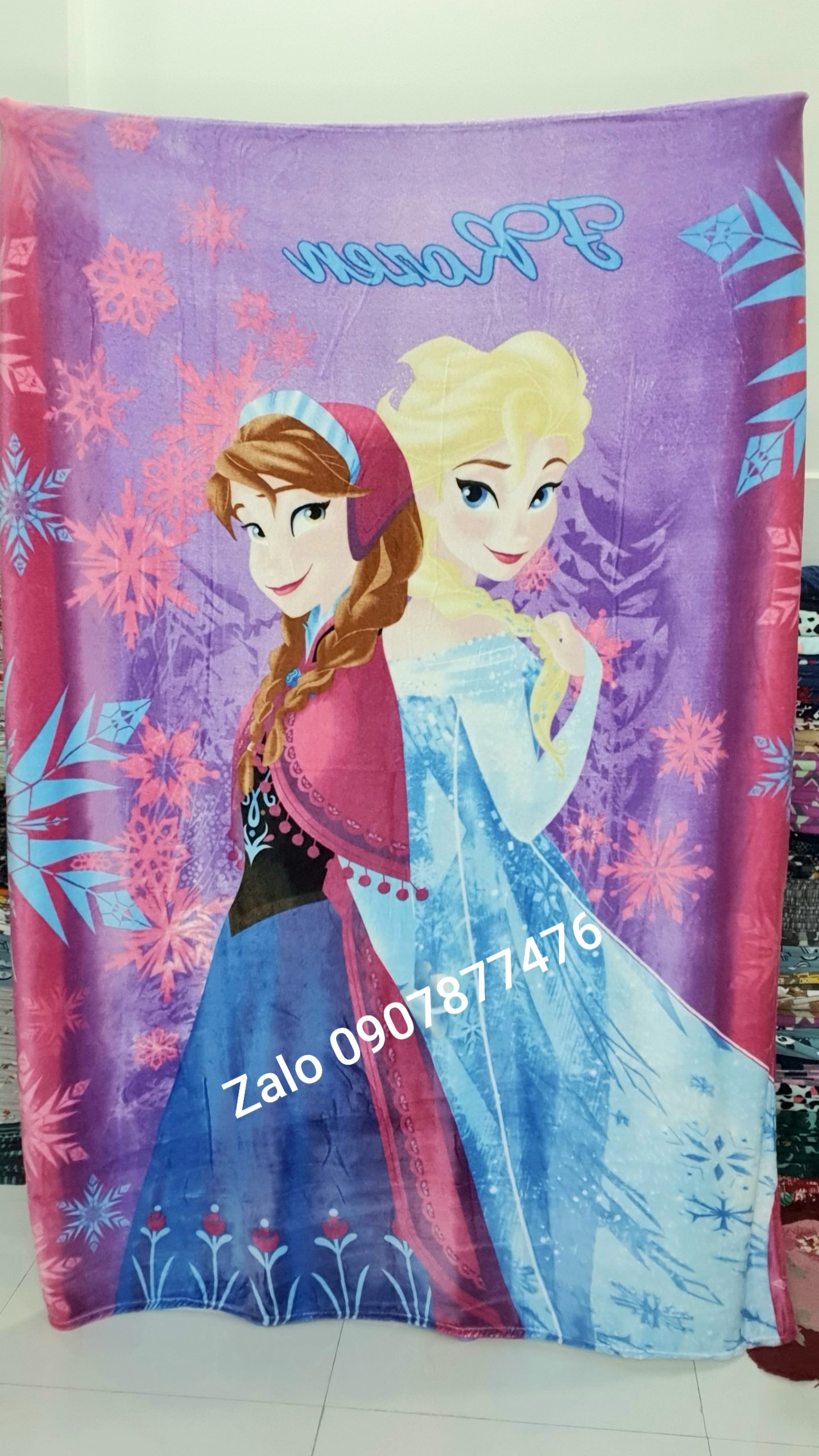 CÓ VIDEO. Mền lông Disney Frozen Anna Elsa 2m x 1m5