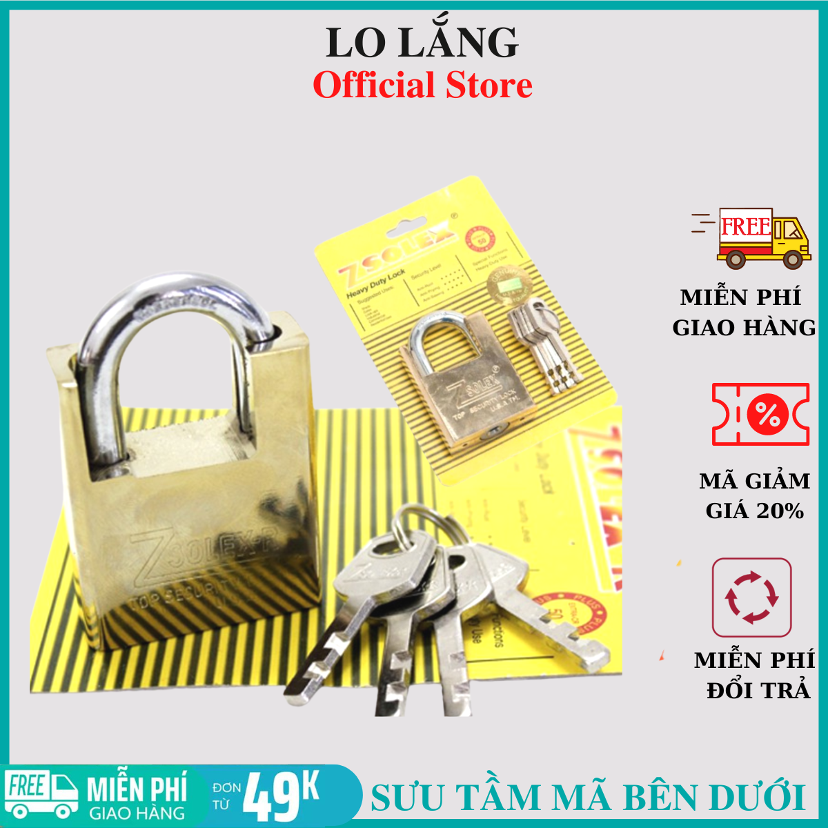 Ổ khóa chống cắt Byland thép không gỉ giá rẻ - Ổ khóa chống cắt - Ổ khóa 60mm - O khoa nha, khoa chong cat cao cấp
