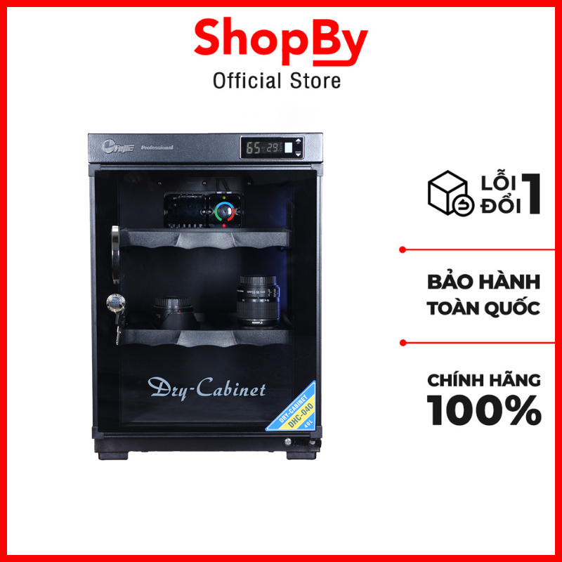 Tủ chống ẩm Fujie DHC040 dung tích 40 lít tủ chống ẩm máy ảnh màn hình led hiển thị độ ẩm và nhiệt độ công nghệ Nhật Bản bảo hành 5 năm