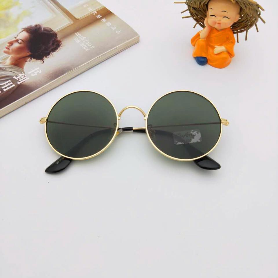 Kính thầy bói đen tròn nhỏ gọng vàng Hot trend