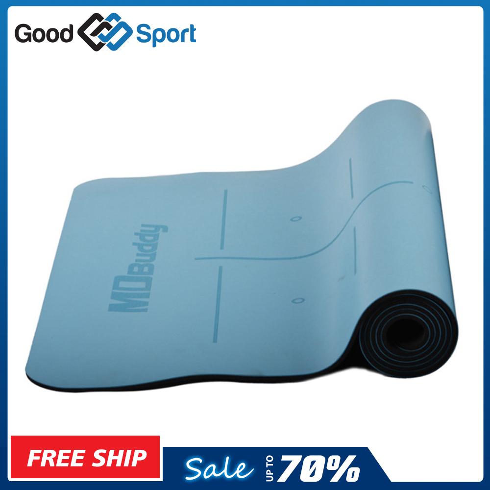 Thảm tập yoga PU cao cấp 2 lớp dày 5mm, chất liệu an toàn khi tiếp xúc với da, tuyệt đối an toàn kể cả cho trẻ nhỏ và phụ nữ mang thai MDBuddy MD9040