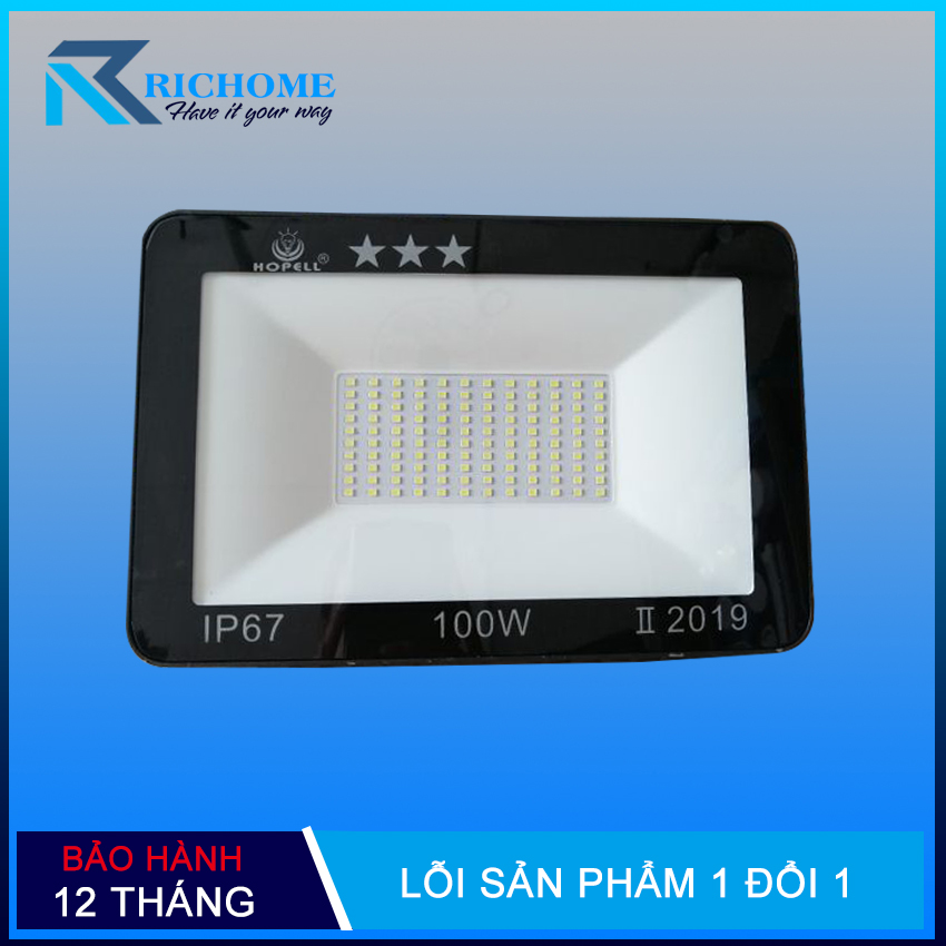 Đèn pha led 100W ánh sáng trắng, chống nước, tuổi thọ đèn cao, tiết kiệm điện có thể sử dụng cả trong nhà và ngoài trời gắn biển quảng cáo, nhà xưởng, nhà kho, sân vườn