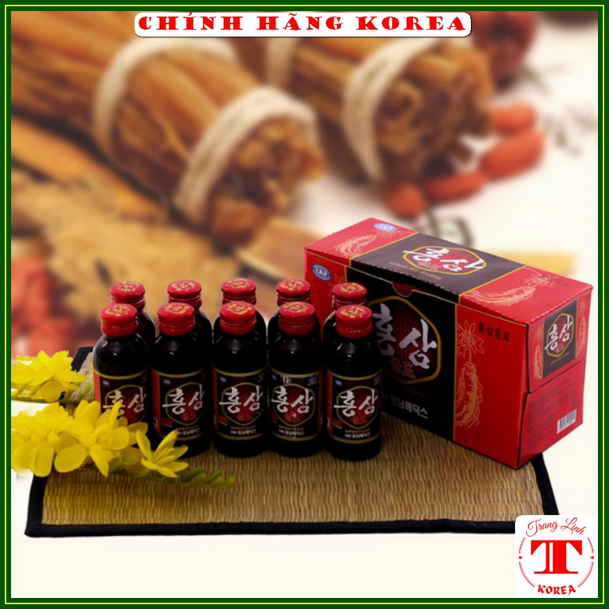 Nước hồng sâm hàn quốc chính hãng, hộp 10 chai - Nước sâm bổ dưỡng, phục hồi thể lực, sức khỏe, tranglinhkorea