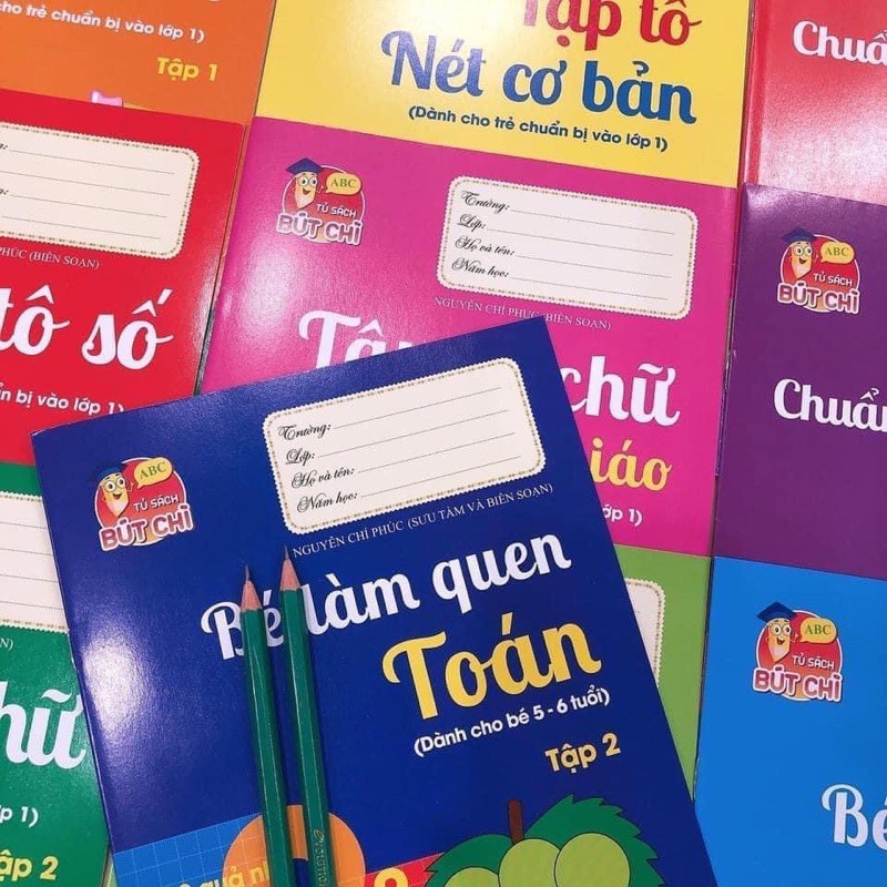 Set 10 quyển tập tô cho bé- tặng kèm bút chì