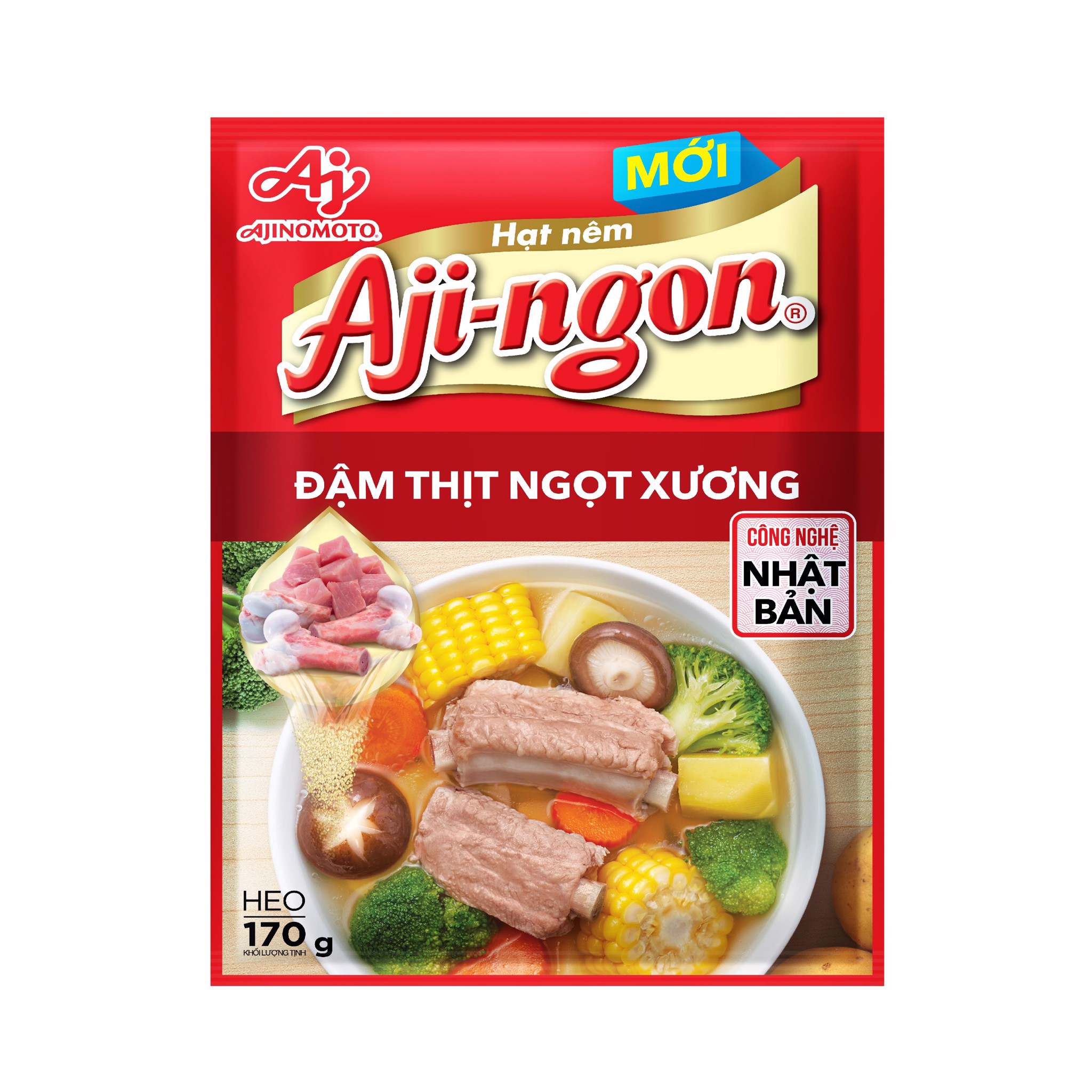 Hạt nêm Aji-ngon vị heo gói 170g