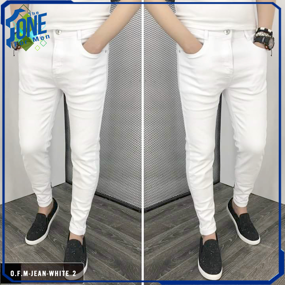 [HCM][O.F.M] Quần Jean Nam Trắng Dáng Ôm Body Form Thời Trang Hàn Quốc 2021 Chất Bò Co Giãn Nhẹ Thoải Mái Khi Sử Dụng Mẫu Quần Jean Xuất Dư - VNXK Hàn Quốc Màu Sắc Họa Tiết Rõ Nét 100% Giống Anh Mẫu Sản Phẩm Đón Đầu Hot Trend 2021