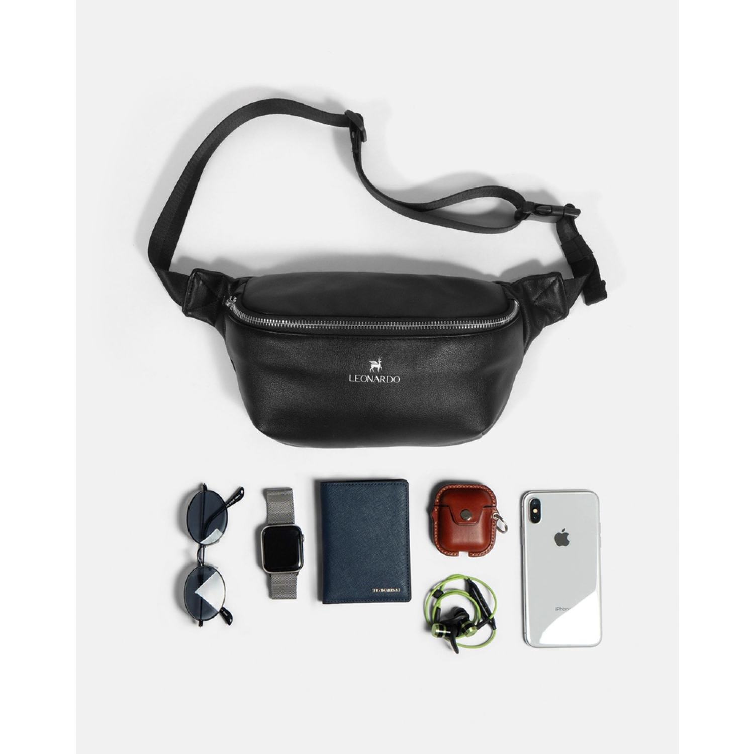 Túi Đeo Chéo Bằng Da Leonardo Saint LEO, Chất Liệu Da Cao Cấp, Bền Bỉ