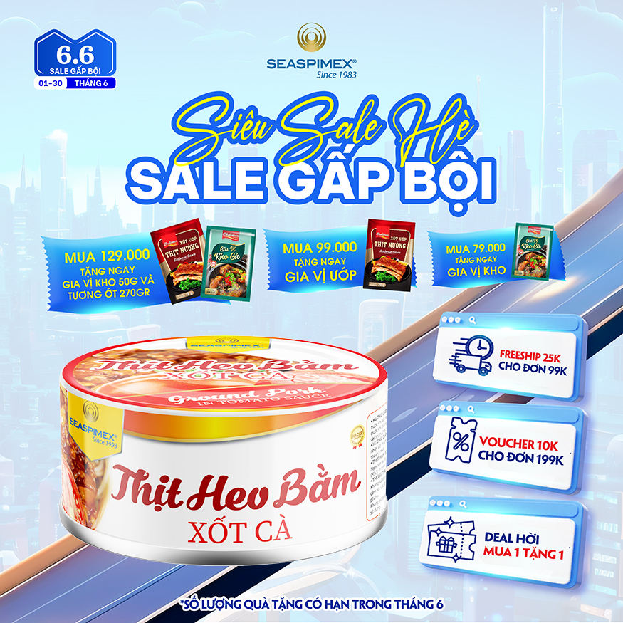 Thịt heo bằm xốt cà seaspimex 150gr