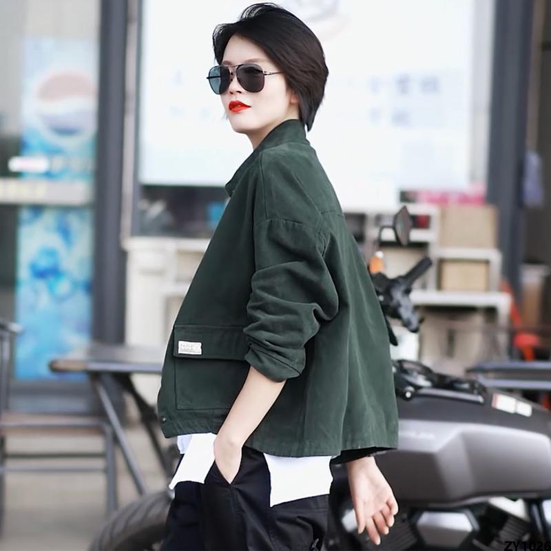 Mẫu Mới Cao Cấp Rộng Rãi Mùa Xuân Thu 2023 Áo Cardigan Thời Trang Áo Khoác Cổ Ngắn Thương Hiệu Thời Trang Cổ Áo Khoác Nữ