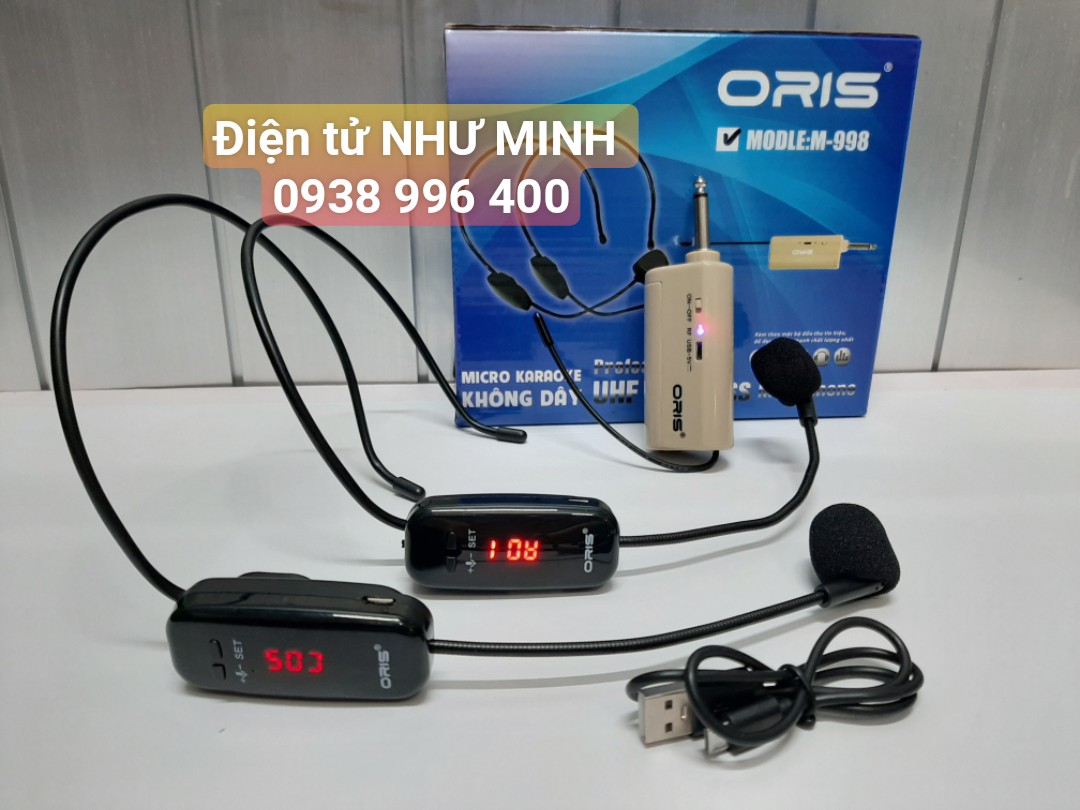 Micro đeo tai không dây 2 người uhf oris 998