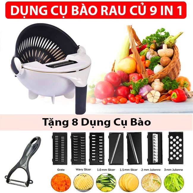 Dụng Cụ Nấu Ăn Đa Năng Dành Cho Nhà Bếp ... [XẢ KHO] Bộ Dụng Cụ Bào, Cắt, Gọt, Rau Củ Kiêm Thau Rửa Đa Năng 9 In 1, Thông Minh, Tiện Ích, Nhanh Chóng