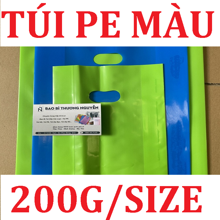 200g Túi PE/Túi Xốp Bóng Dẻo Dai Như Hình, Hàng Đẹp Chất Lượng Màu Túi Ngẫu Nhiên Theo Đợt, Túi Nilong Hột Xoài
