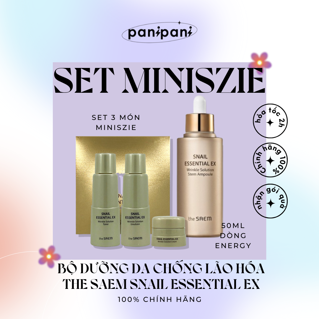 Set dưỡng snail essential ex wrinkle solution special gift