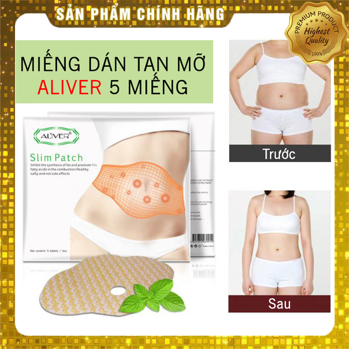 Miếng dán tan mỡ bụng/ Miếng dán làm tan mỡ/ Miếng dán tan mỡ bụng sau sinh Aliver 5 Miếng