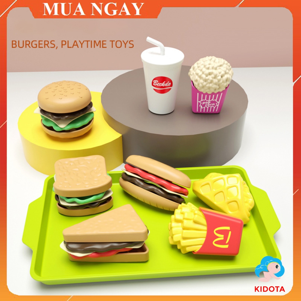 Đồ chơi cho bé hình hambuger nhiều chi tiết lắp ráp giúp bé chơi vui KIDOTA