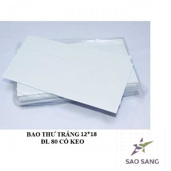 Bao thư trắng có keo 12*18