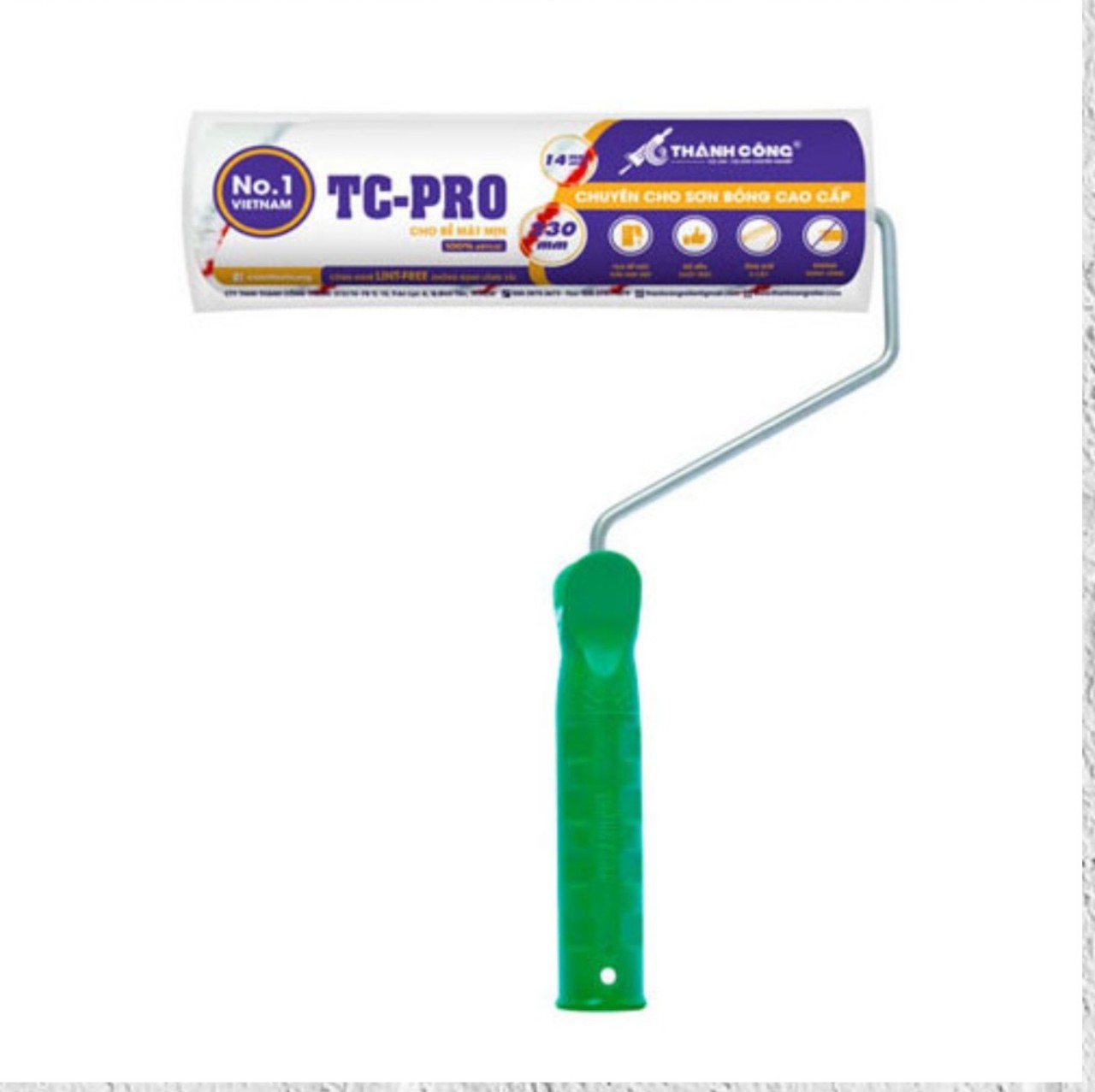 Cọ lăn sơn tc pro/rulo lăn sơn hàng chính hãng không rụng lông vải 15cm, 23cm