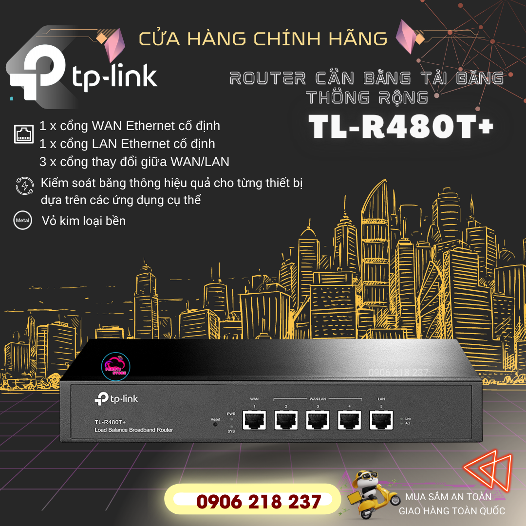 Router cân bằng tải băng thông rộng TP-Link TL-R480T+ .Hàng chính hãng