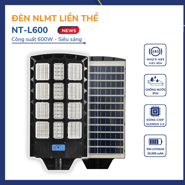 Chính hãng Jindian Đèn năng lượng mặt trời 600w Đèn liền thể NT-L600