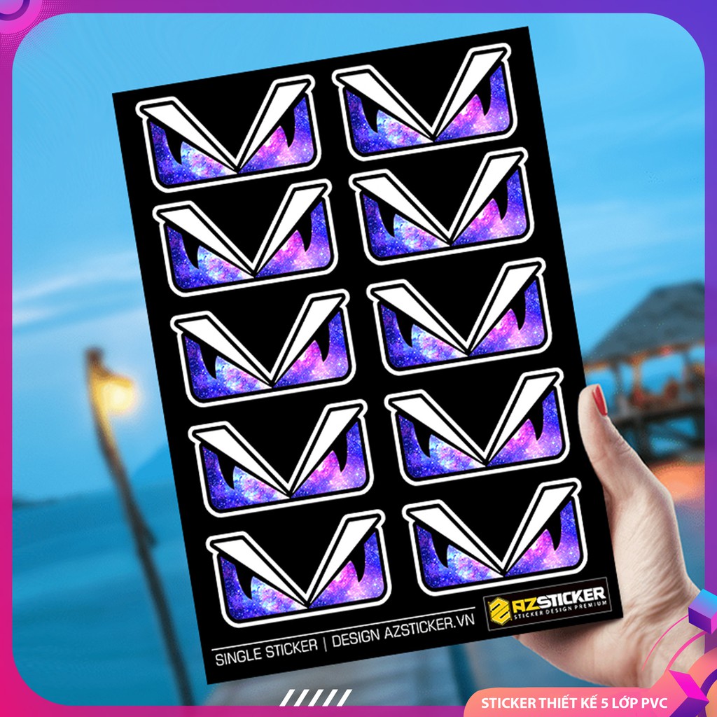 Hình Đôi Mắt Fandy Vũ Trụ Dán Xe Máy | Sticker Dán Xe, Tem Dán Xe Máy, Xe Điện Chống Thấm Nước