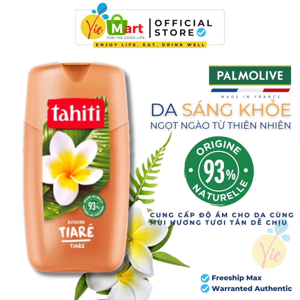 Sữa Tắm Tahiti by Palmolive Tiaré – Orichidée Relaxante Pháp Chai 250ml