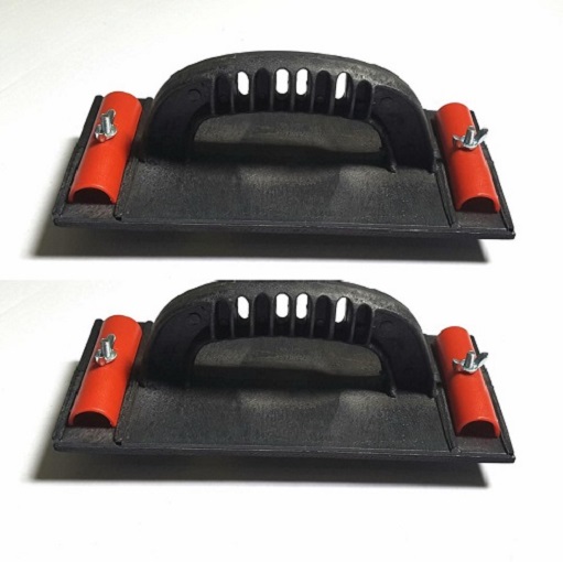 Bộ 2 Bàn Chà Nhựa Kẹp Giấy Nhám Cán Và Lưng Chất Liệu Nhựa Bàn Kẹp Lót Đệm Mút Khóa Bằng Vít Chuồn Chuồn Chắc Chắn