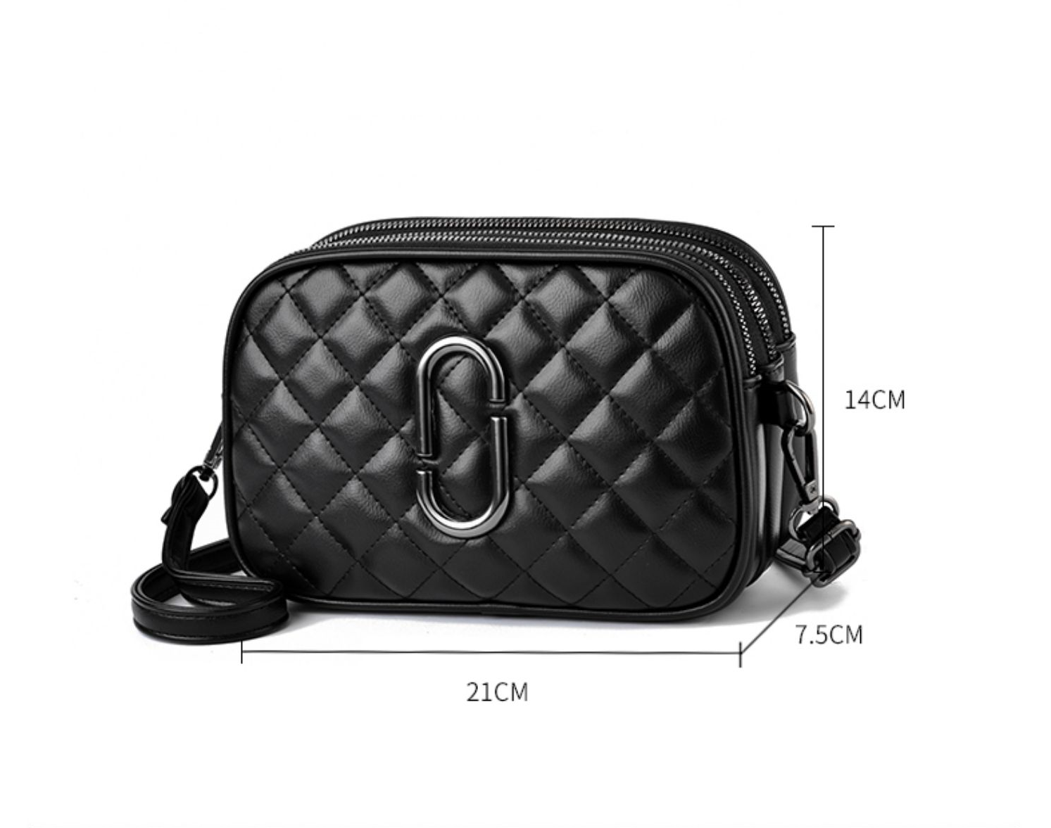 Túi Xách Nữ Chữ O Da mềm trám 3 ngăn khóa kéo