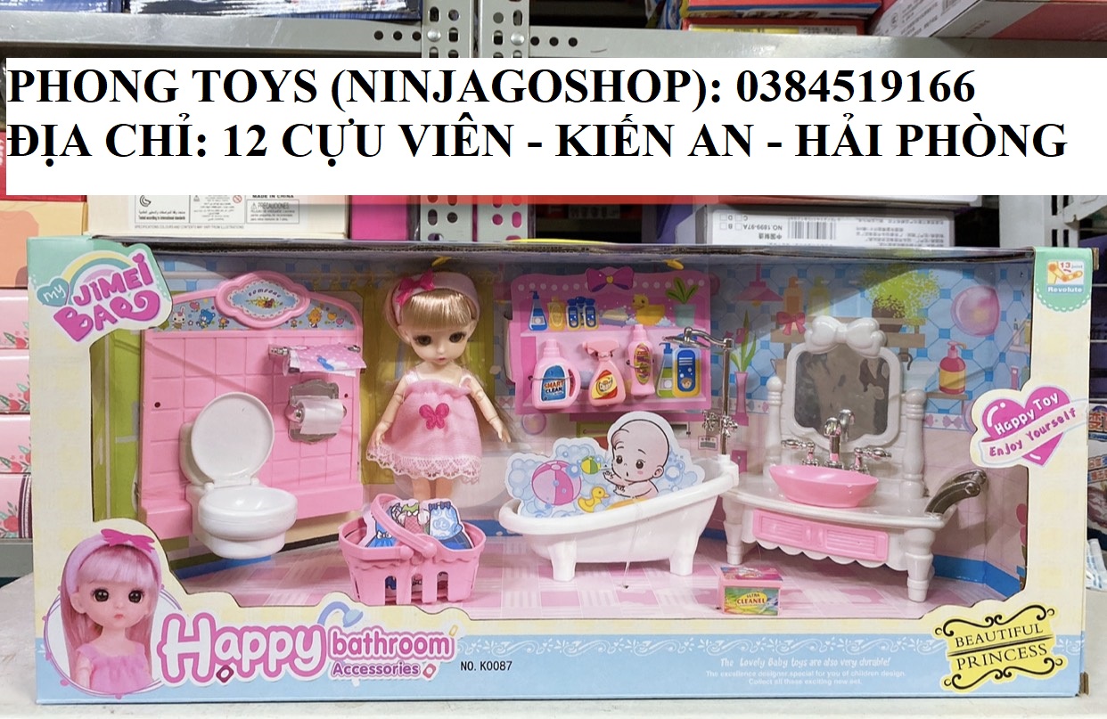 [Có sẵn] Bộ 3 Set Búp Bê Hàn Quốc Princess dễ thương nhà bếp - phòng ngủ - nhà tắm cực đẹp