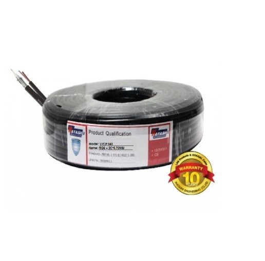 [HCM]Cáp camera Watashi 100m RG6+2C WCP 084 đen - Watashi 100m RG6+2C WCP 084