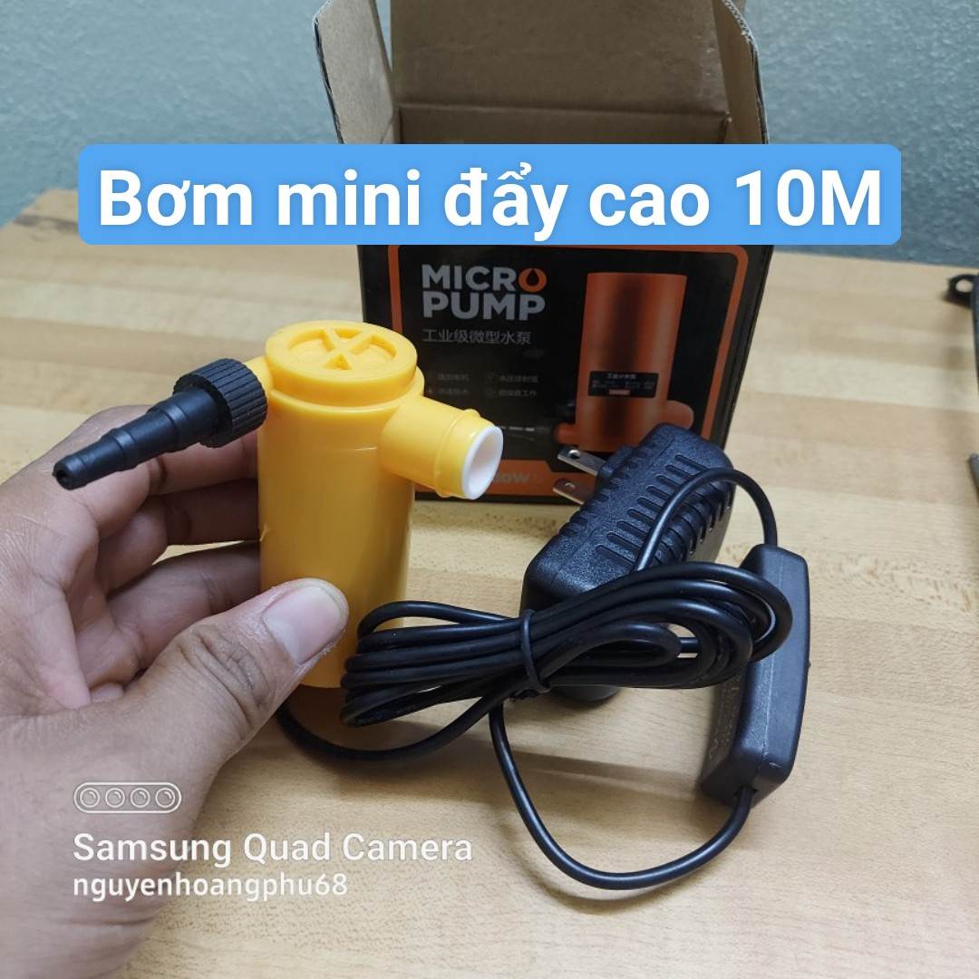 Bơm motor chìm mini đẩy cao 10 Mét điện áp 220V
