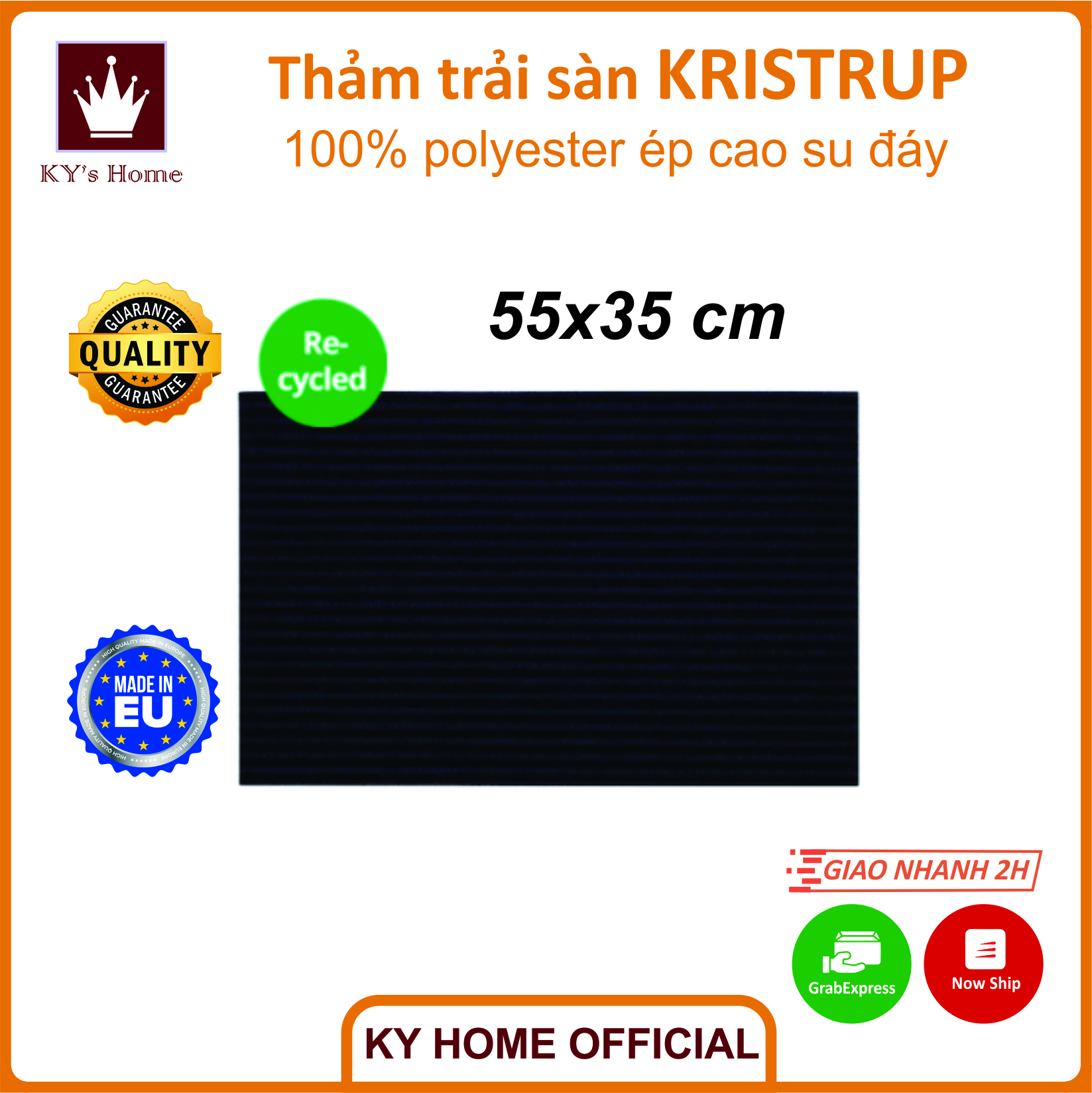Thảm trải sàn phòng tắm đáy cao su Ikea KRISTRUP Chính Hãng Thụy Điển