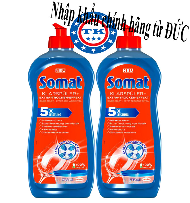 Combo 2 chai nước rửa ly - bát làm bóng somat 750ml - đức