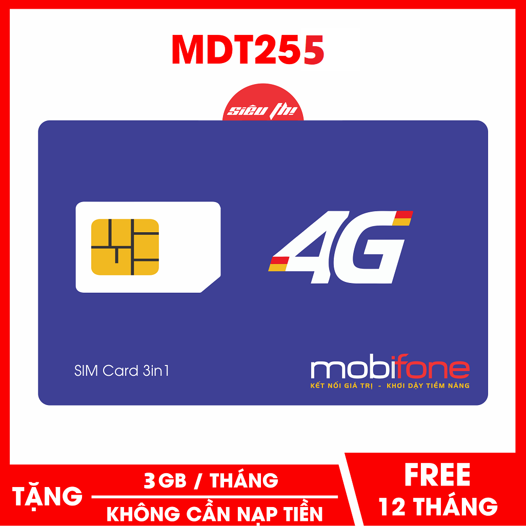 Freeship - chưa kích hoạt. sim 4g mobifone 1 năm mdt255 lướt web thả ga - bảo hành 1 đổi 1 từ mường thanh royal